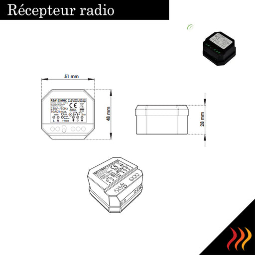 récepteur radio encastrable pour radiateur infrarouge design extra plat