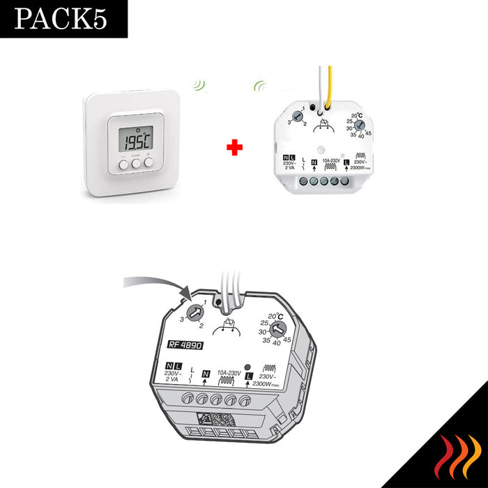 Pack Pilotage n° 5 : Récepteur radio piloté par thermostat sans fil CI-PACK5