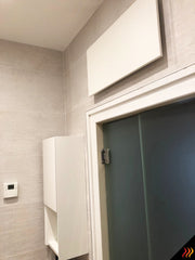 Radiateur électrique compact mural pose hauteur proche plafond