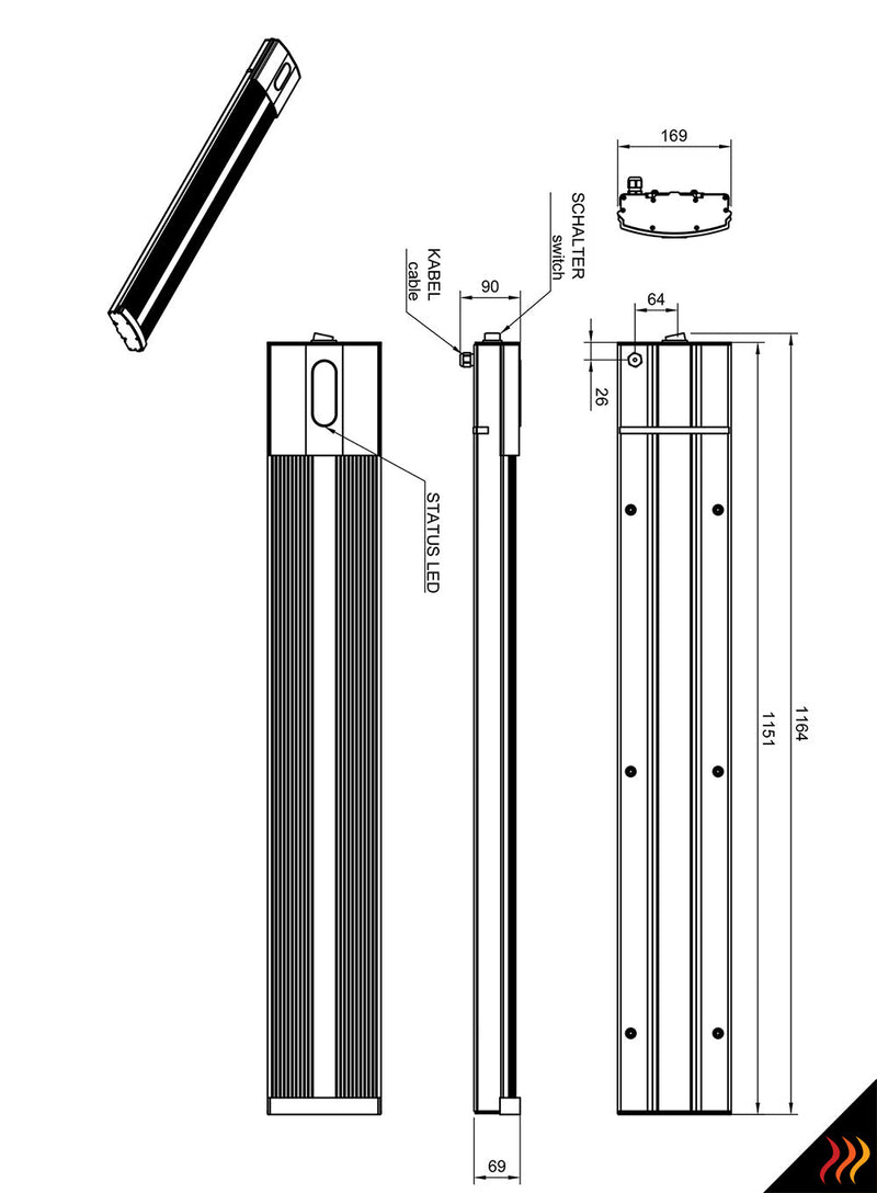 chauffage par infrarouge 1800W