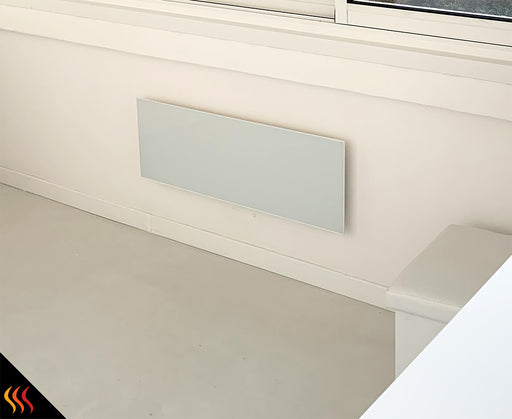 radiateur infrarouge design rayonnant en verre teinté blanc