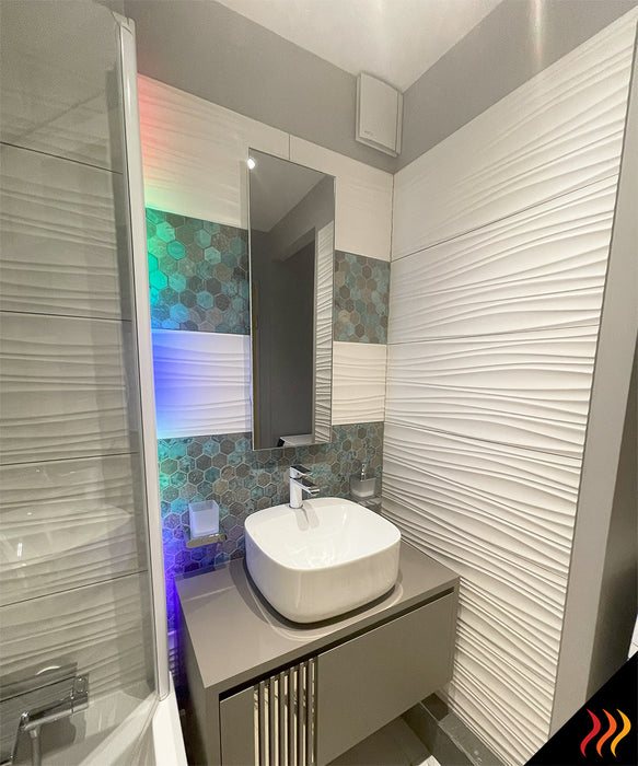 radiateur à chaleur douce infrarouge miroir salle de bain 