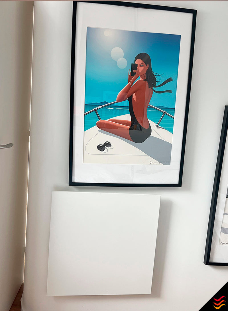 Radiateur électrique rayonnant extra plat design 60 cm x 60 cm Heat4all chaleur douce basse consommation