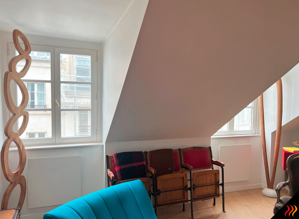 Radiateur électrique rayonnant extra plat design 60 cm x 60 cm Heat4all chaleur douce basse consommation