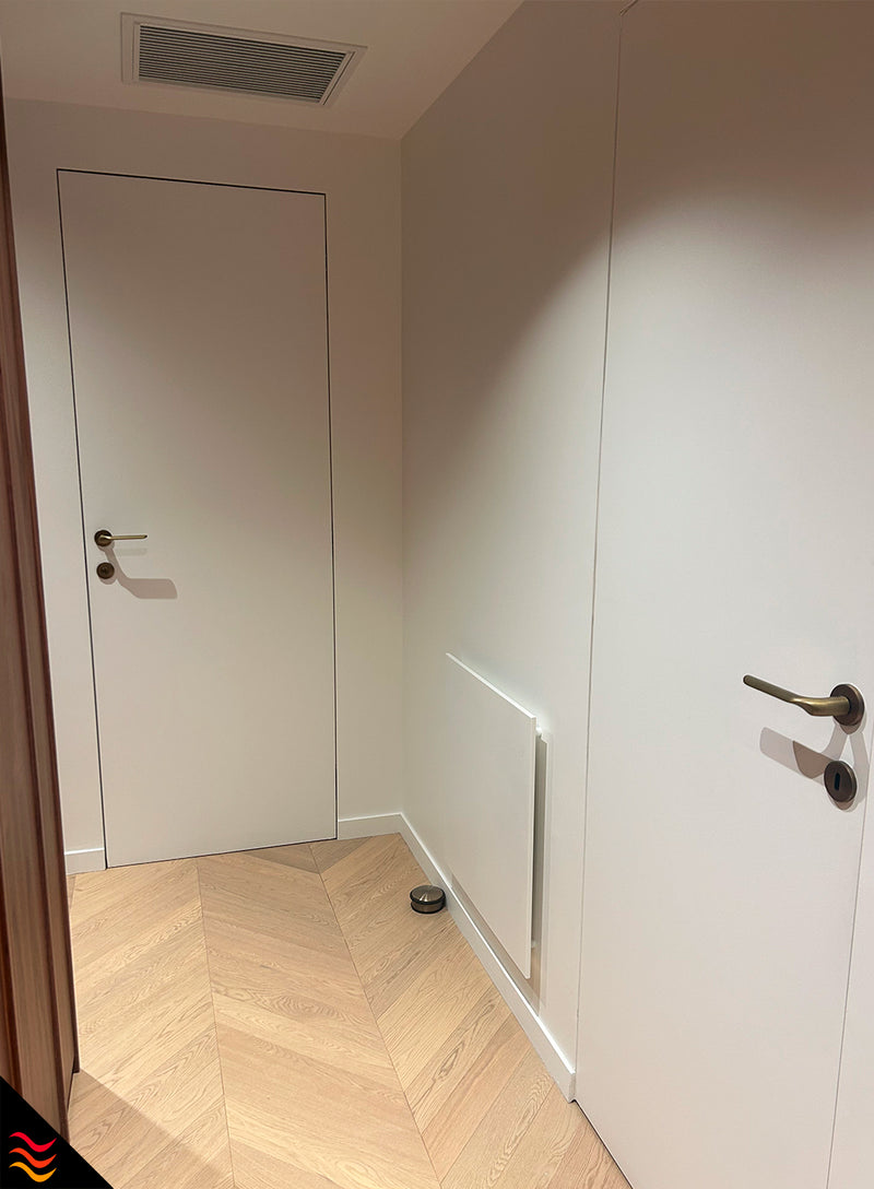 Radiateur électrique rayonnant Extra Plat Blanc 350W – Carré 60 cm x 60 cm x 2 cm – CI-BLANC-017 (best seller)