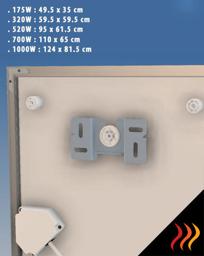 Radiateur infrarouge extra plat 2 cm pour WC toilettes ou dressing pour chauffer 3 m2 max