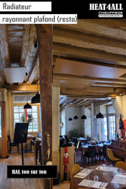 Pose plafond avec kit de suspension par filins pour chauffage infrarouge Heat4all