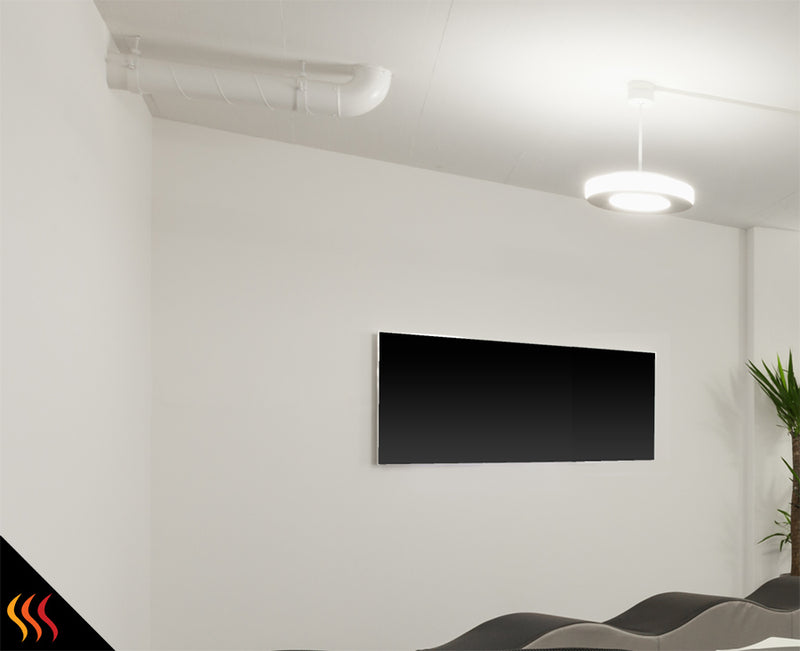 radiateur infrarouge extra plat en verre teinté design noir