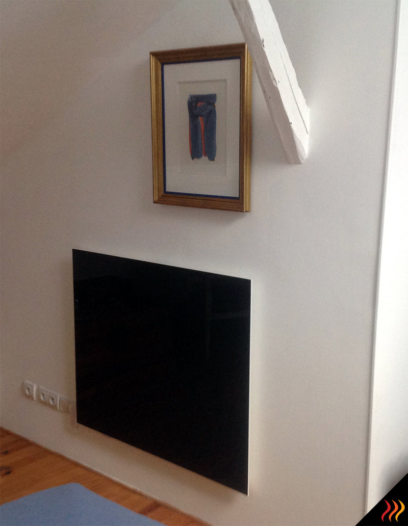 Radiateur électrique infrarouge rayonnant en verre noir