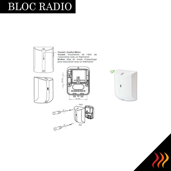 Bloc radio sans fil pour pilotage radiateur