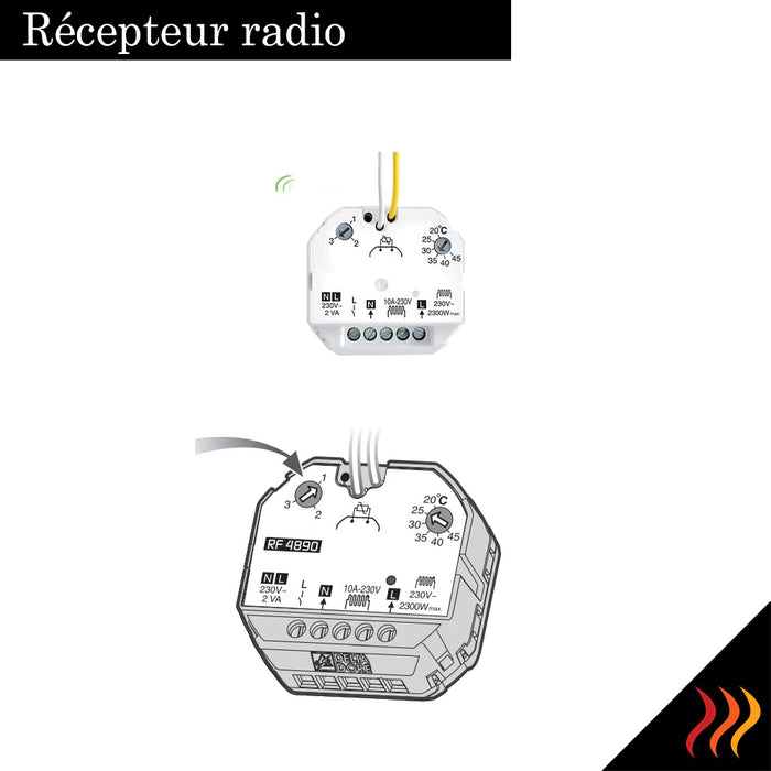 Récepteur radio encastrable pour pilotage radiateur infrarouge